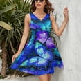 thumbnail image 3 of Cosmic Butterfly Purple Dress Summer Street Style Dresses Female Sleeveless Printed Sundress, 3 of 7