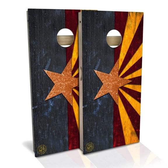 Skip's Garage | Arizona Flag Cornhole Board Set | Includes Boards & Bags | Choose Your Size & Accessories
