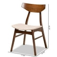 thumbnail image 6 of Baxton Studio Danica Mid-Century Modern Transitional Light Beige Fabric Upholstered and Walnut Brown Finished Wood 4-Piece Dining Chair Set, 6 of 6