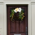 thumbnail image 6 of SAFAVIEH Faux 26 Inch Hydrangea & Spring Blossom Wreath, Yellow/White, 6 of 7