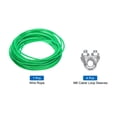 thumbnail image 3 of Uxcell 3/16 Green Vinyl Coated Wire Rope 49ft Galvanized Steel with 4PCS M6 Loop Sleeves, 3 of 7