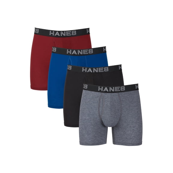Hanes Men's Boxer Brief 4-Pack Ultimate Comfort Flex Fit Total Support Pouch