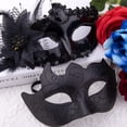 thumbnail image 4 of Conjunto de máscaras de disfraces de pareja Máscara de fiesta Máscara de disfraz de Halloween de plástico Máscara de Mardi Gras para mujeres y hombres, 4 of 5