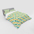 thumbnail image 3 of Ambesonne Geometric Bedding Set 3 Pcs, Abstract Circle Cube, Twin, Yellow and Blue, 3 of 3