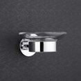 thumbnail image 4 of Jabonera de cristal para baño moderna, redonda, montada en la pared, con soporte cromado, 4 of 4