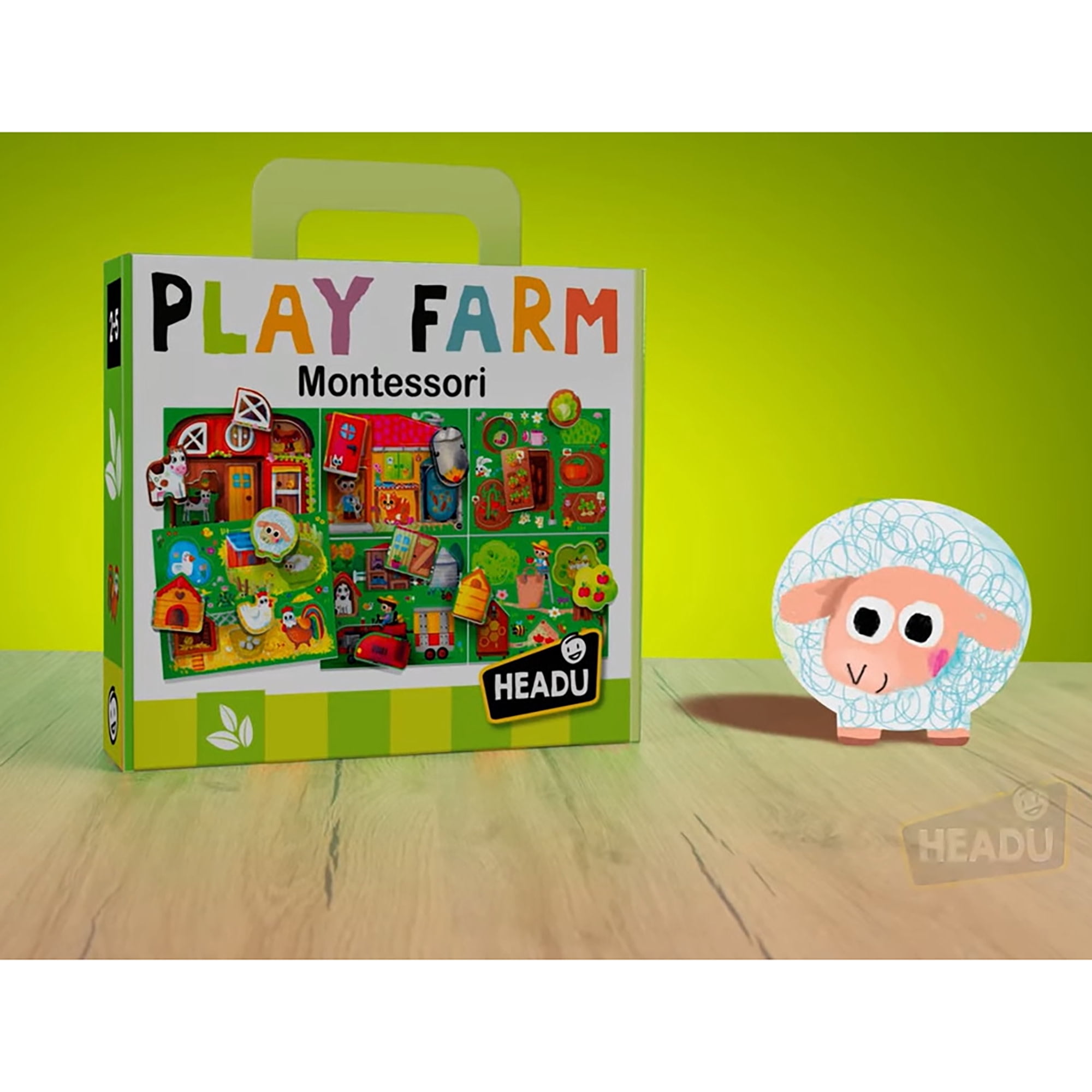 Headu: Play Farm Montessori - Matching & Sorting Game, Color-Shape Pairing, Animal & Object Reveal, Oversized Tiles, Farm Puzzle Scenes, Toddlers 2-4