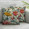 thumbnail image 3 of Qinduosi Spring Pillow Covers Set of Pink Yellow Vintage Floral Throw Pillow Covers Outdoor Decorations Summer Retro Farmhouse Decorative Cushion Cover for Home Sofa, 3 of 5