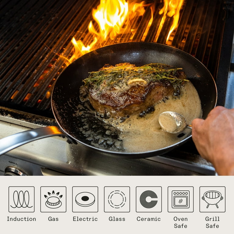 Made In Cookware - Carbon Steel Griddle - (Like Cast Iron, but Better) -  Professional Cookware - Made in Sweden - Induction Compatible
