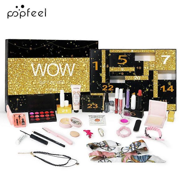 2024 Christmas Advent Calendar Beauty - Makeup Set Christmas Advent Calendar | 24 Day Makeup Calendar, Beauty Countdown Set (Including Lipstick, Eyeshadow)