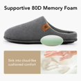 thumbnail image 4 of Zapatillas sin cordones VeraCosy de pana para hombre, espuma viscoelástica, gris 11-12, 4 of 8