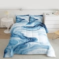thumbnail image 2 of Homewish Fluid Aesthetic Desgin Full Size Comforter Sets,Modern Splashing Ink Bedding Comforter Set,White Blue Bedding Sets For Adults,Super Cozy Room Decor Reversible,3pcs, 2 of 8