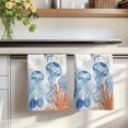thumbnail image 7 of Coastal Jellyfish Kitchen Towels Set of 4, Ocean Nautical Starfish Coral Leaves Absorbent Dish Towels for Kitchen, Microfiber Hand Towel, Quick Drying Tea Towel for Cleaning Decorative Dishcloths, 7 of 7