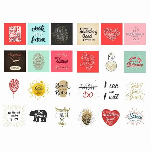 Colorful Inspirational Words Text Precut Stationery Happy Planner Stickers Scrapbooking Diary Sticky Paper Flakes