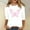 White, variant on Luxalzxs 3/4 Length Sleeve Womens Tops Breast Cancer Awareness Pink Ribbon Shirts Casual Butterfly Print Crew Neck Loose Fit Blouses