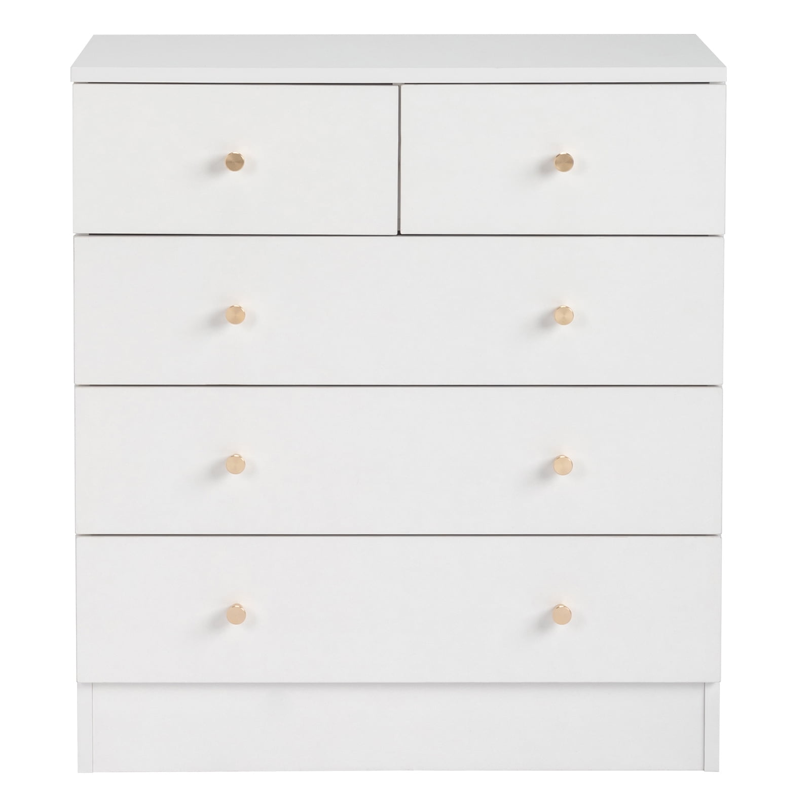 GVN Bedroom Dresser with 5 Drawers, Chest of Drawers, Modern Simple 5-Drawer Dresser for Bedroom, Living Room, White