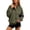 01-Army Green2894, variant on Womens Snap Button Collared Pullover Sweatshirt Oversized Long Sleeve Casual Tunic Top