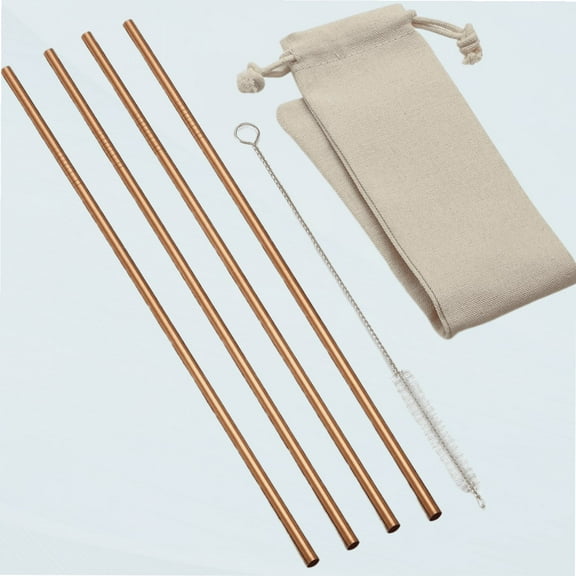 Copper Straight Long Reusable Straws, 1 x 3.5 x 11.75 inches