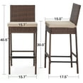 thumbnail image 5 of AVAWING Outdoor Wicker Rattan Bar Stools Set of 2 with Cushion for Backyard & Pool, Brown, 5 of 8