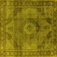 thumbnail image 1 of Ahgly Company Machine Washable Indoor Square Oriental Yellow Industrial Area Rugs, 8' Square, 1 of 4