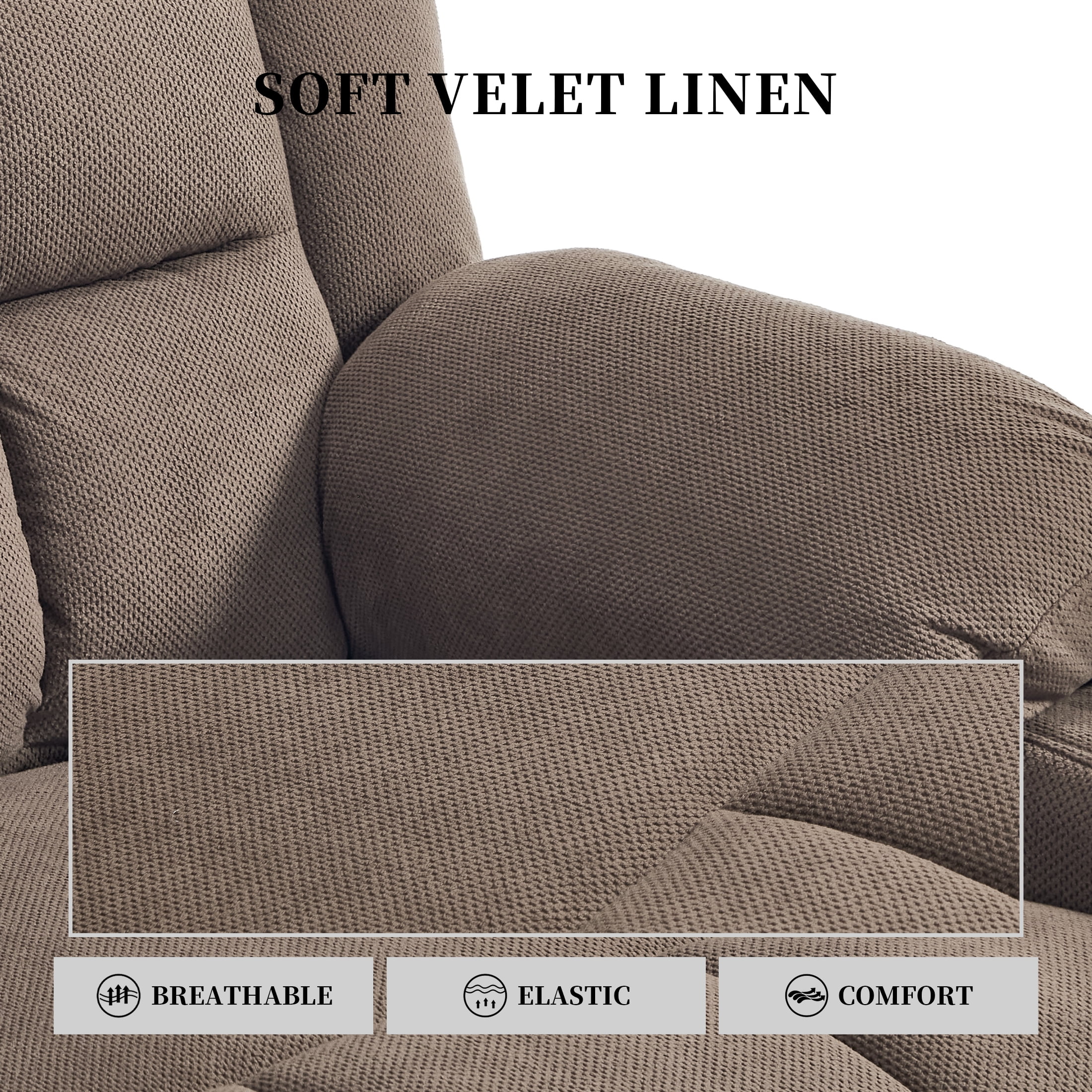 Swivel Rocker Recliner Chair for Adults with Massage and Heat, Cup Holders and Side Pockets, Glider Rocking Reclining Single Sofa Chair for Living Room (Coffee)