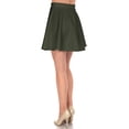thumbnail image 4 of Simply Ravishing Women's Basic Versatile Stretchy Flared Casual Mini Skater Skirt (Size: XS-3X), 2X, Olive, 4 of 5