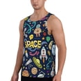 thumbnail image 2 of Haiem Colorful Space Men Workout Tank Top Gym Bodybuilding Sleeveless Muscle T Shirts Athletic Tank Breathable Workout Shirt-Small, 2 of 9