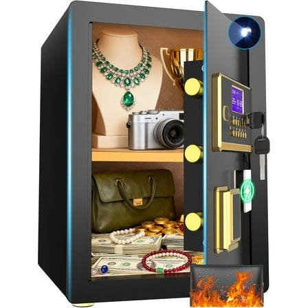 Gemaisil 3.5 Cuft Safe Box for Home, Electronic Security Safe with Digital Keypad, Safe with Fireproof Bag & Adjustable Shelf(Black)