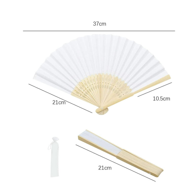 NUOBESTY Paper Fans Handheld 10 pcs Blank Drawing Folding Fans Art