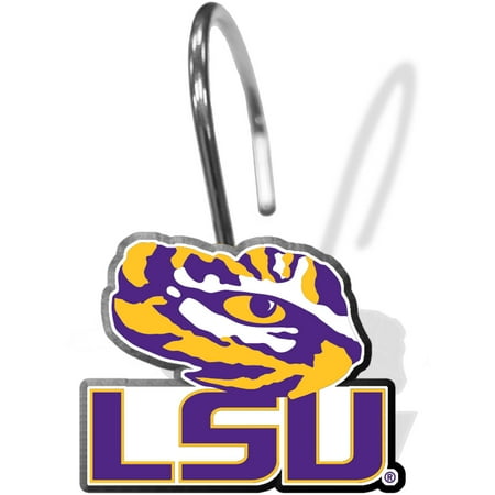NCAA 12-Piece Shower Curtain Ring Set, LSU