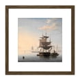 thumbnail image 1 of Lane Harbour Of Boston City In Distance 8X8 Inch Square Wooden Framed Wall Art Print Picture with Mount, 1 of 4