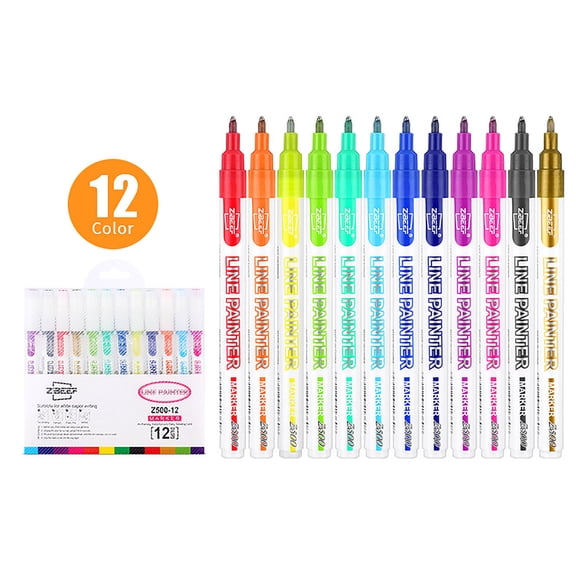 12-color Double Line Outline Pen Set For Learners Drawing Graffiti Marker 5ml