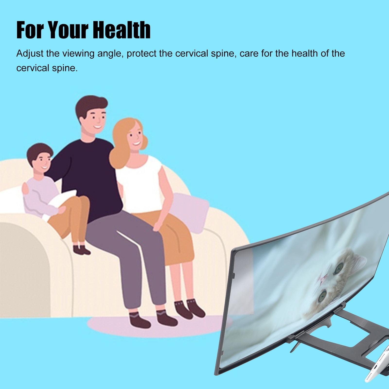and Gaming with Foldable Stand Compatible with All Smartphones Videos Suscci 12 inch 3D Curve Screen Magnifier for Cell Phone,HD Amplifier Projector Magnifing Screen Enlarger for Movies Black