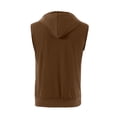 thumbnail image 4 of JTSRKL Mens Sleeveless Hoodies Zip Pocket Casual Athletic Pullover Loose Fit Tops Breathable Quick Drying Summer Sport Training Shirts Coffee L, 4 of 9