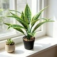 thumbnail image 6 of Iumwxz Artificial Green Plant Potted Artificial Ficus Tree for Indoor Outdoor Home Decor, 35cm PVC Artificial Plant with Adjustable Leaves for Living Room Office, 6 of 6