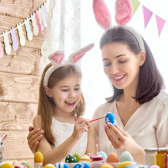 TABLZONE Easter White Plastic Painting Eggs 24 Pieces Open Design for Easter Decorations and Crafts
