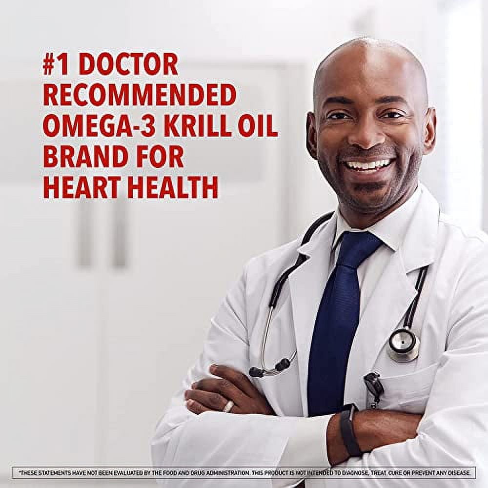 Omega 3 Fish Oil & Antarctic Krill Oil Softgels for Brain, Heart, Joints & Eye Support, MegaRed (80 Count Bottle), Concentrated Omega 3 Fatty Acid Supplement with EPA, DHA, Phospholipids- 3 Pack