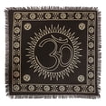 thumbnail image 2 of THE ART BOX Altar Cloth Tarot Cards Table Napkins Witchcraft Supplies Black Gold Tablecloth Square Alter Pagan Spiritual Celestial Deck Cloth With Fringes , Omm , 24x24 Inch, 2 of 4