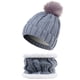 thumbnail image 2 of Qarigey Gorros de invierno para mujer, gorros decorativos a la moda, gorro grueso, bufanda, cuello de piezas de punto de ganchillo encantador Sombreros Gris Qarigey  AP010453-04, 2 of 6