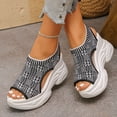 thumbnail image 2 of Rokment Womens Platform Wedge Athletic Mesh Walking Nursing Sandals 2026 Comfortable Knit Lace up Open Toe Chunky High Heels Slip on Summer Shoes Dark Gray Size 8.5, 2 of 6