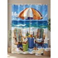 thumbnail image 4 of Shower Curtain, Summer Vacation Ocean Beach Wood Sun Umbrella Washable Shower Curtain with Hooks Bath Decor Fabric Shower Curtains for Bathroom, Hotel, Stalls, Bathtubs, 36x72 Inch, 4 of 6