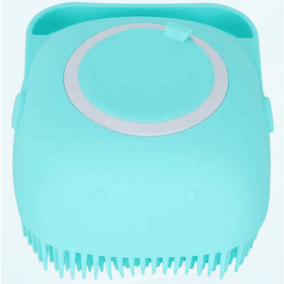 Pet Shower Brush, Soft Rubber Bath Brush for Dogs, Deshedding Massage, Blue