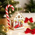 thumbnail image 5 of Zynviq Green Interior House Santa and Tree Scene Lighted Wooden House for Christmas Village, 5 of 6
