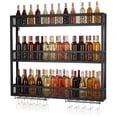 thumbnail image 5 of golytefs 39in 3-Tiers Metal Wine Rack Wall Mounted Liquor Bottle Display Shelf with Glass Holder Liquor Cabinet for Kitchen Dining Room Home Bar, 5 of 8