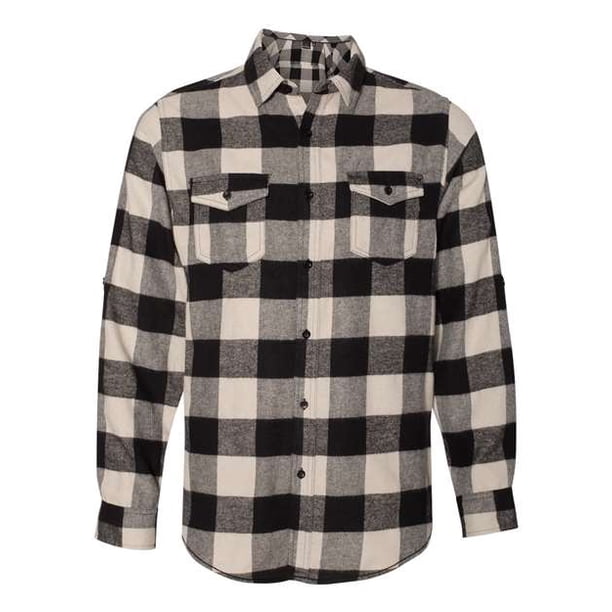 Burnside - Camisa de franela de manga larga teñida en hilo para hombre, color negro crudo, 3XL Burnside 8210