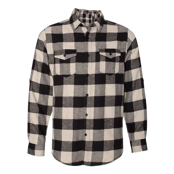 Burnside Camisa de franela de manga larga teñida en hilo para hombre, Ecru Black, XL BURNSIDE 8210