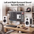 thumbnail image 5 of 80W Active Bookshelf Speakers with Bluetooth 5.3, Wireless Stereo Studio Monitor Speaker w/ 3" Woofer, Built-in 24bit DAC Dynamic 3D Surround Sound, USB/Optical/AUX Input for Home TV PC Gaming, White, 5 of 9