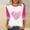 Pink, variant on VgaVtl Pink T Shirts for Women 3/4 Sleeve Valentines Day Plus Size Tops for Women Love Print Basic Regular for Girlfriend Tops