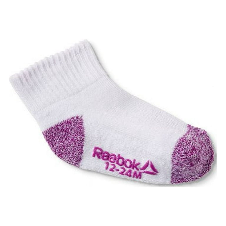Reebok Baby Toddler Girl Socks with Gripper, 12-Pack 