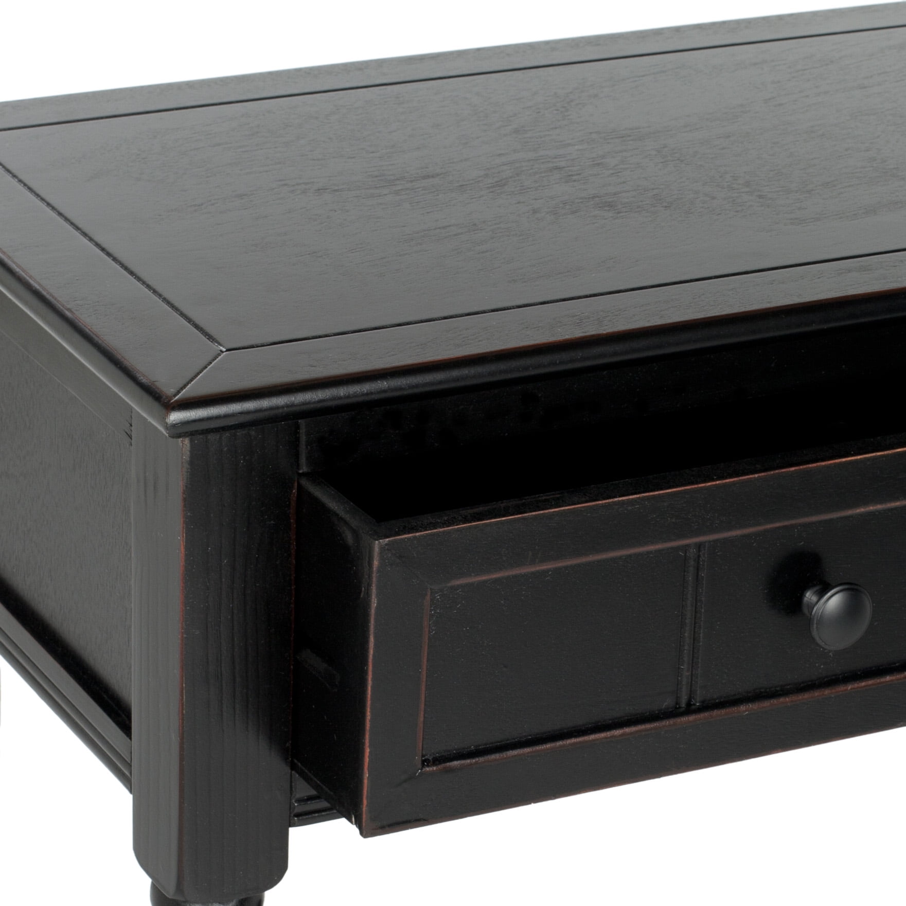 SAFAVIEH Samantha Contemporary 2 Drawer Console, Distressed Black