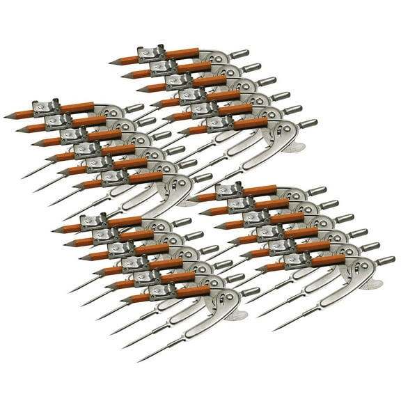 Charles Leonard Ball Bearing Compass with Golf Pencil, 24 Count